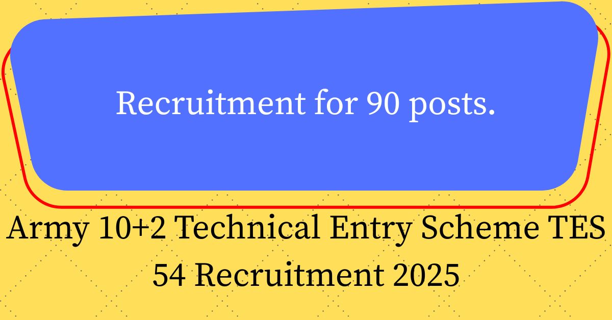 Army 10+2 Technical Entry Scheme TES 54 Recruitment 2025