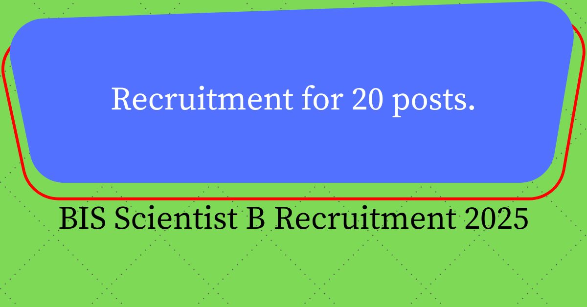 BIS Scientist B Recruitment 2025
