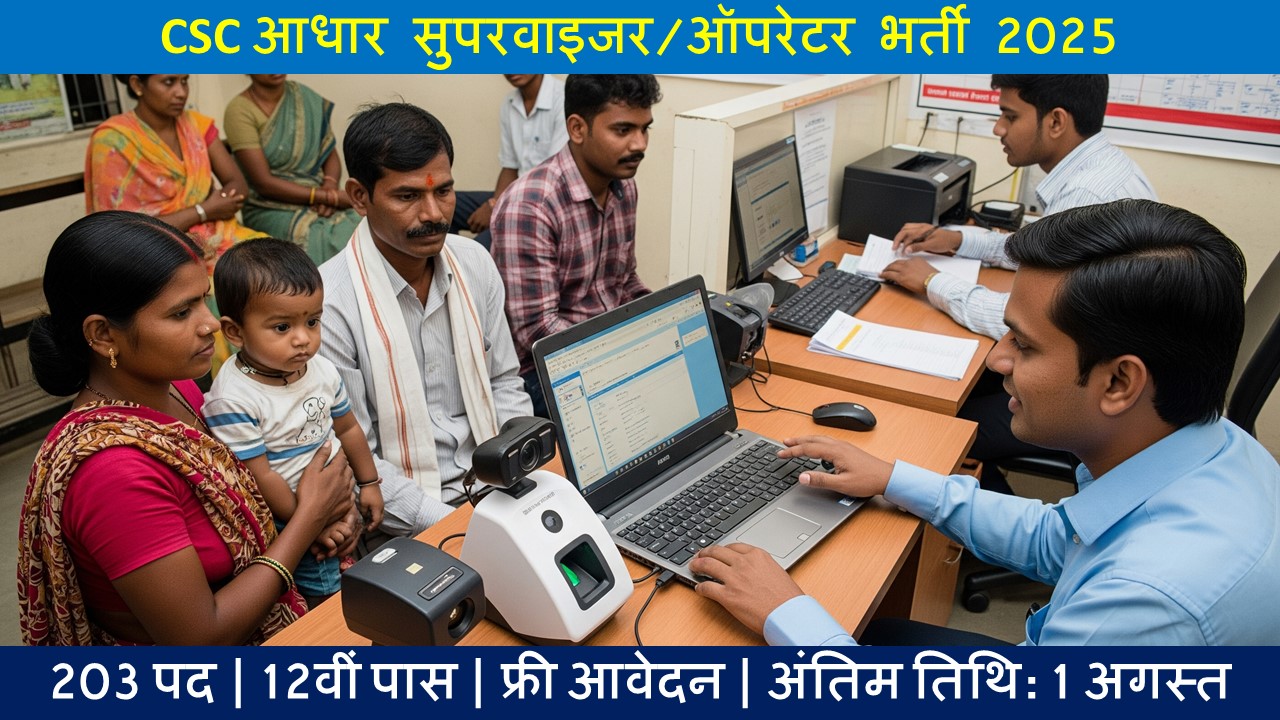 CSC Aadhaar Supervisor/Operator भर्ती 2025