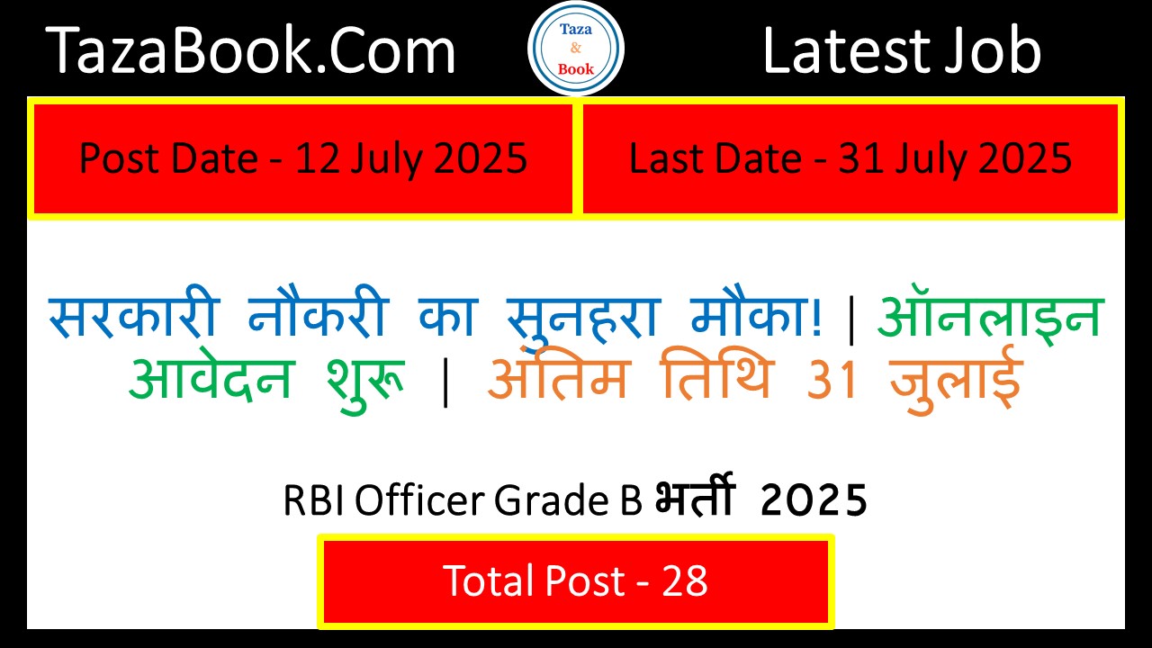 RBI Officer Grade B भर्ती 2025