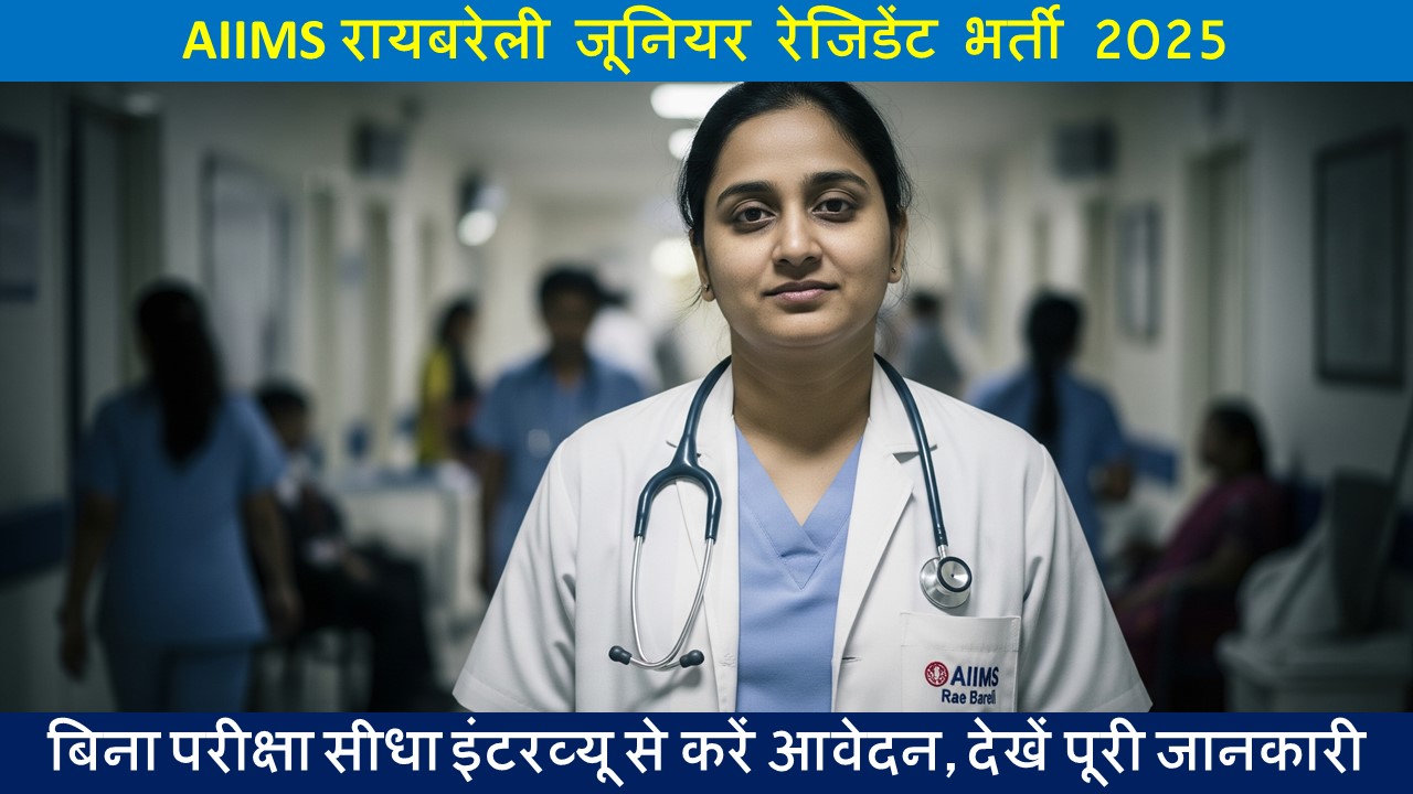 AIIMS रायबरेली जूनियर रेजिडेंट भर्ती 2025