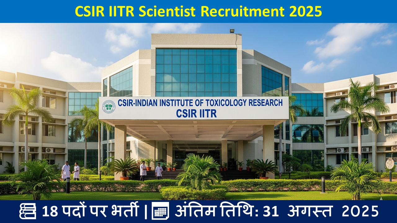 CSIR IITR Scientist Recruitment 2025