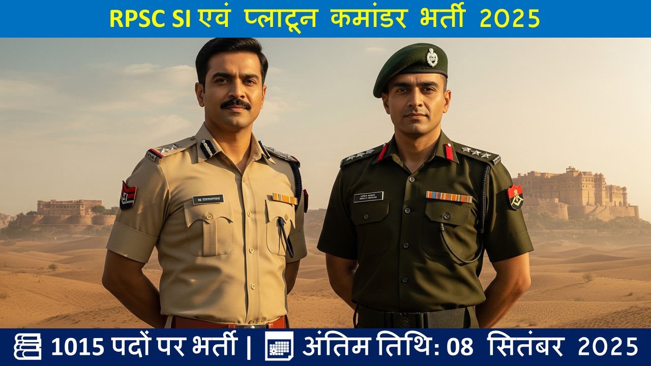 RPSC SI एवं प्लाटून कमांडर भर्ती 2025