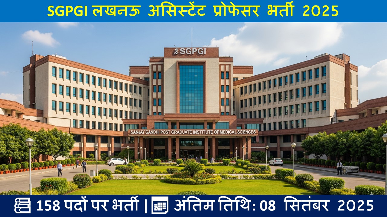 SGPGI लखनऊ असिस्टेंट प्रोफेसर भर्ती 2025