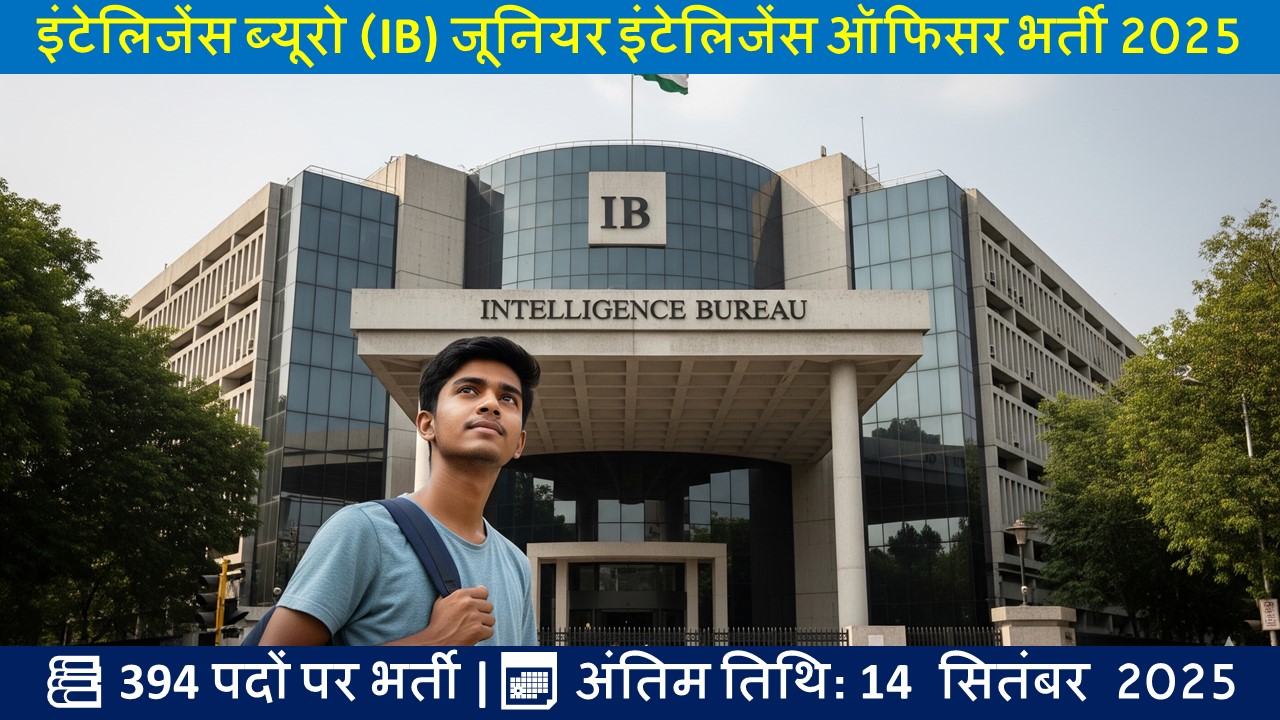 इंटेलिजेंस ब्यूरो (IB) जूनियर इंटेलिजेंस ऑफिसर भर्ती 2025