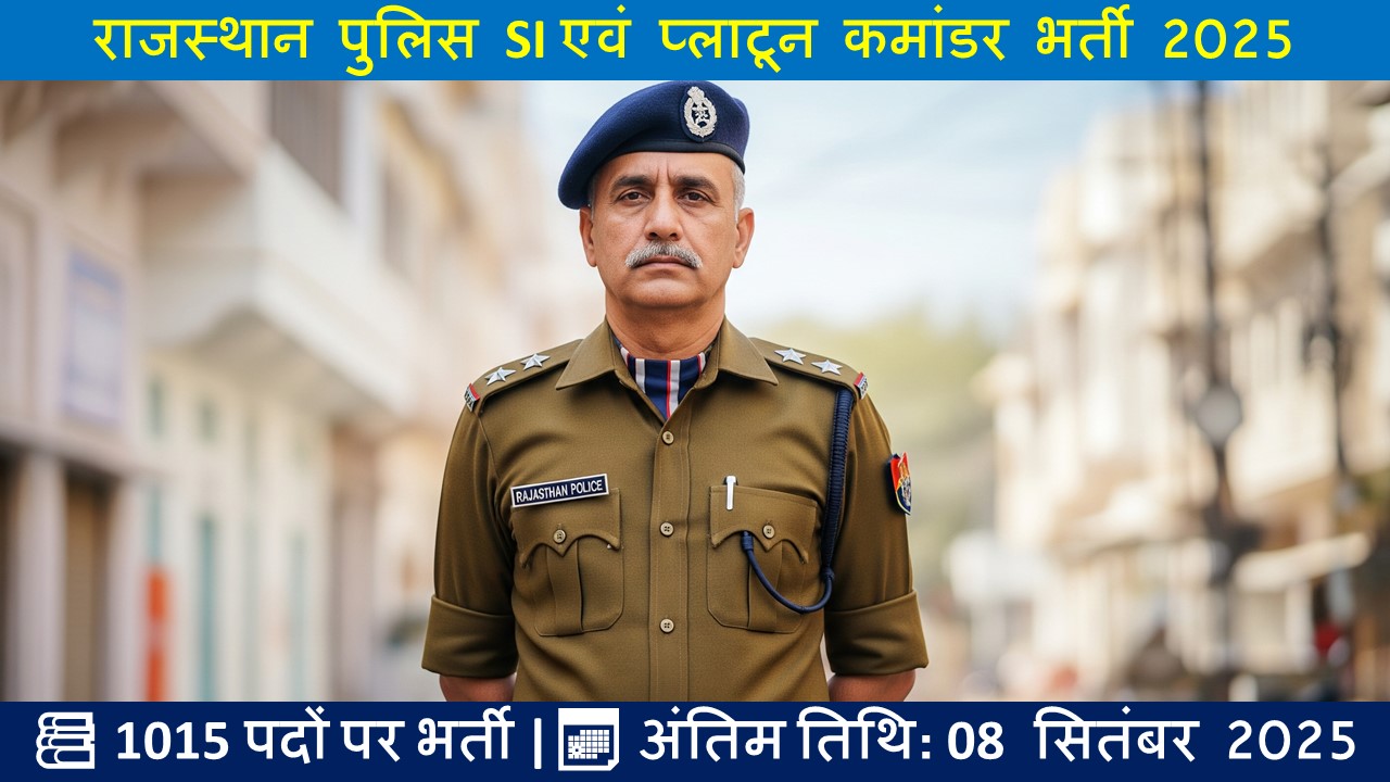 राजस्थान पुलिस SI एवं प्लाटून कमांडर भर्ती 2025